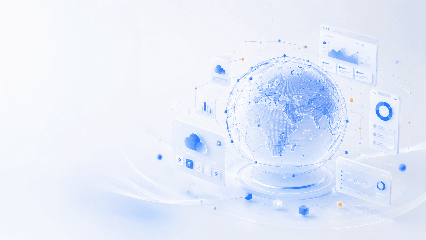Nextchain global development web app 3d globe background